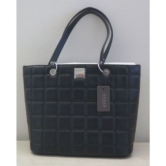 Guess PE827124 Women's Medium Black Window Rock Quilted Shoulder Tote Bag - Picture 4 of 11